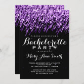 Elegant Bachelorette Party Falling Stars Paars Kaart (Voorkant / Achterkant)