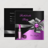 Elegant Bachelorette Party roze zwarte lipstick Kaart (Voorkant / Achterkant)