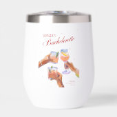 Élégant Bachelorette Rouge Thermal Vin Tumbler (Avant)