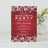 Elegant Bachelorette Winter Sparkle Red Kaart (Staand voorkant)