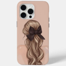 Elegant Back Uitzicht Meisje met Bow Telefoon Case