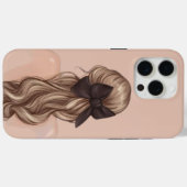 Elegant Back Uitzicht Meisje met Bow Telefoon Case (Achterkant (horizontaal))