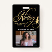 Élégant badge de l'agent de prêt notaire d'or phot (Devant)