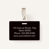 Élégant badge minimaliste (Dos avec clip)