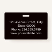 Élégant badge minimaliste (Dos)