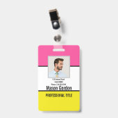 Élégant badge minimaliste (Avant avec clip)