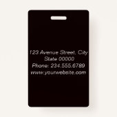 Élégant badge minimaliste (Dos)