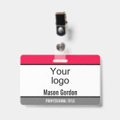 Élégant badge minimaliste (Avant avec clip)