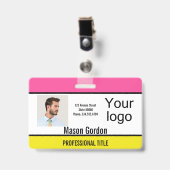 Élégant badge minimaliste (Avant avec clip)