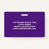 Élégant badge minimaliste (Dos)