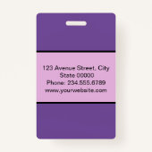 Élégant badge minimaliste (Dos)