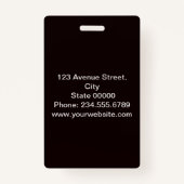 Élégant badge minimaliste (Dos)