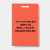 Élégant badge minimaliste (Dos)