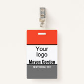 Élégant badge minimaliste (Devant avec clip)