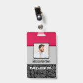 Élégant badge minimaliste (Avant avec clip)