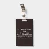 Élégant badge minimaliste (Arrière avec clip)