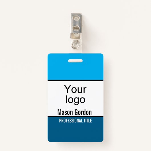 Élégant badge minimaliste (Devant avec clip)