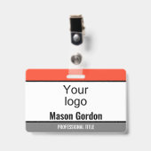 Élégant badge minimaliste (Avant avec clip)