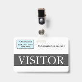 Élégant badge "VISITOR" (Avant avec clip)