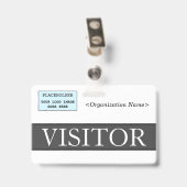 Élégant badge "VISITOR" (Arrière avec clip)