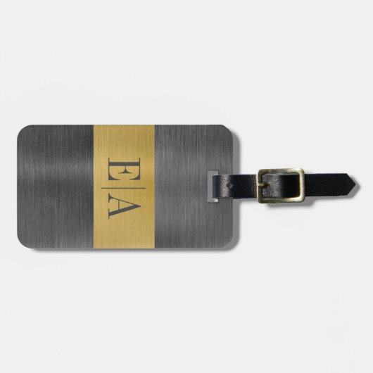 Elegant Bagagelabel van het Monogram van het Manus (Voorkant horizontaal)