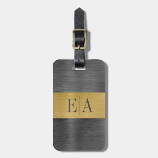 Elegant Bagagelabel van het Monogram van het Manus (Voorkant verticaal)