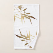 Elégant bain asiatique blanc or Bambou (Serviette à main)