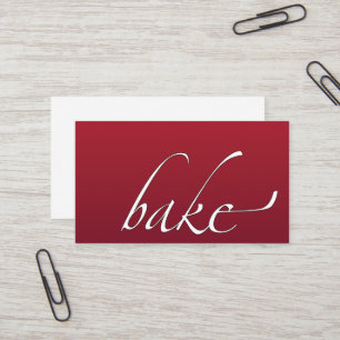 Elegant Bake: Baker, Bakery Red Ombre Visitekaartje