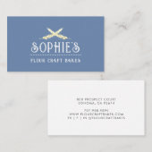 Elegant Baker's Blue Logo Carte de visite (Devant / Derrière)