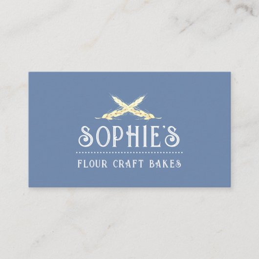Elegant Baker's Blue Logo Carte de visite (Devant)