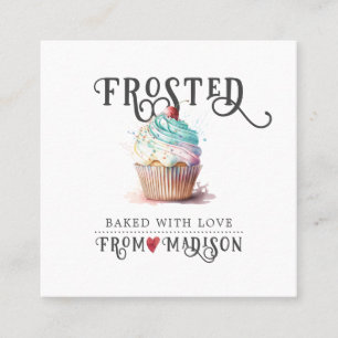 Elegant Baker's Logo Calligrafiescript Square Bus Vierkante Visitekaartje