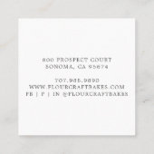 Elegant Baker's Rode Visitekaartje (Achterkant)