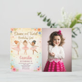 Elégant Ballerina Invitation d'anniversaire avec p (Debout devant)