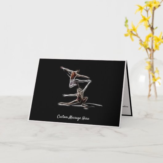 Elegant ballet Abstracte dansers Note Kaart (Gele Bloem)