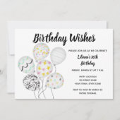 Elégant Balloon Invitation Anniversaire (Devant)