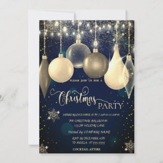 Elegant Balls,Lights Blue Christmas  Kaart