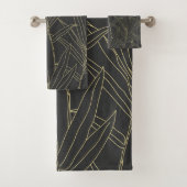 Elegant bamboe folio gold strokes design bad handdoek (Insitu)