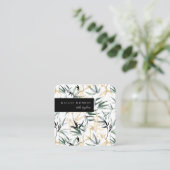Elegant Bamboo Foliage Square Visitekaartje (Staand voorkant)