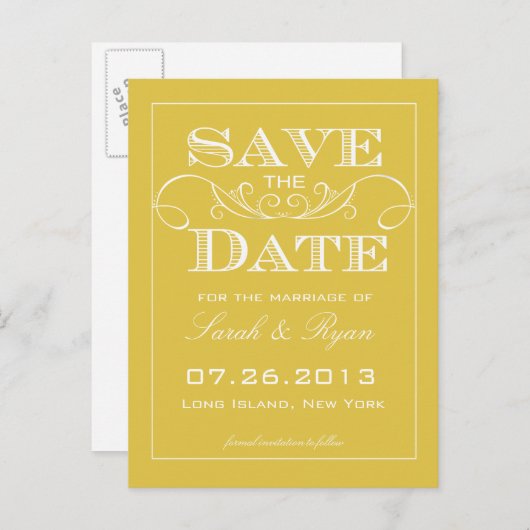 Elegant Bamboo Save the Date Aankondiging (Voorkant / Achterkant)