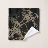 Élégant bambou en or sur noir (Gant de toilette)