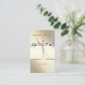 Elégant, Bande, Ciseaux, Fleurs Carte de rendez-vo (Debout devant)