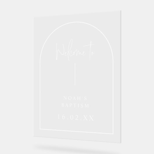 Élégant Baptême Acrylique Personnalisé Signe Perso (Angle)