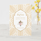 Élégant baptême Christening Invitation et programm (Fleur jaune)