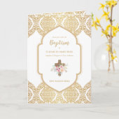 Élégant baptême Christening Invitation et programm (Fleur jaune)