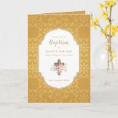 Élégant baptême Christening Invitation et programm (Fleur jaune)