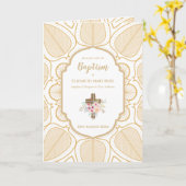 Élégant baptême Christening Invitation et programm (Fleur jaune)