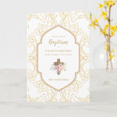 Élégant baptême Christening Invitation et programm (Fleur jaune)