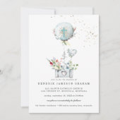 Élégant Baptême de Ballons Bleus Invitation (Devant)