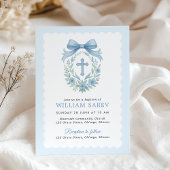 Élégant Baptême de la Bow Bleue Invitation pour Ga