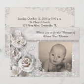 Élégant baptême Invitation avec photo (Devant / Derrière)